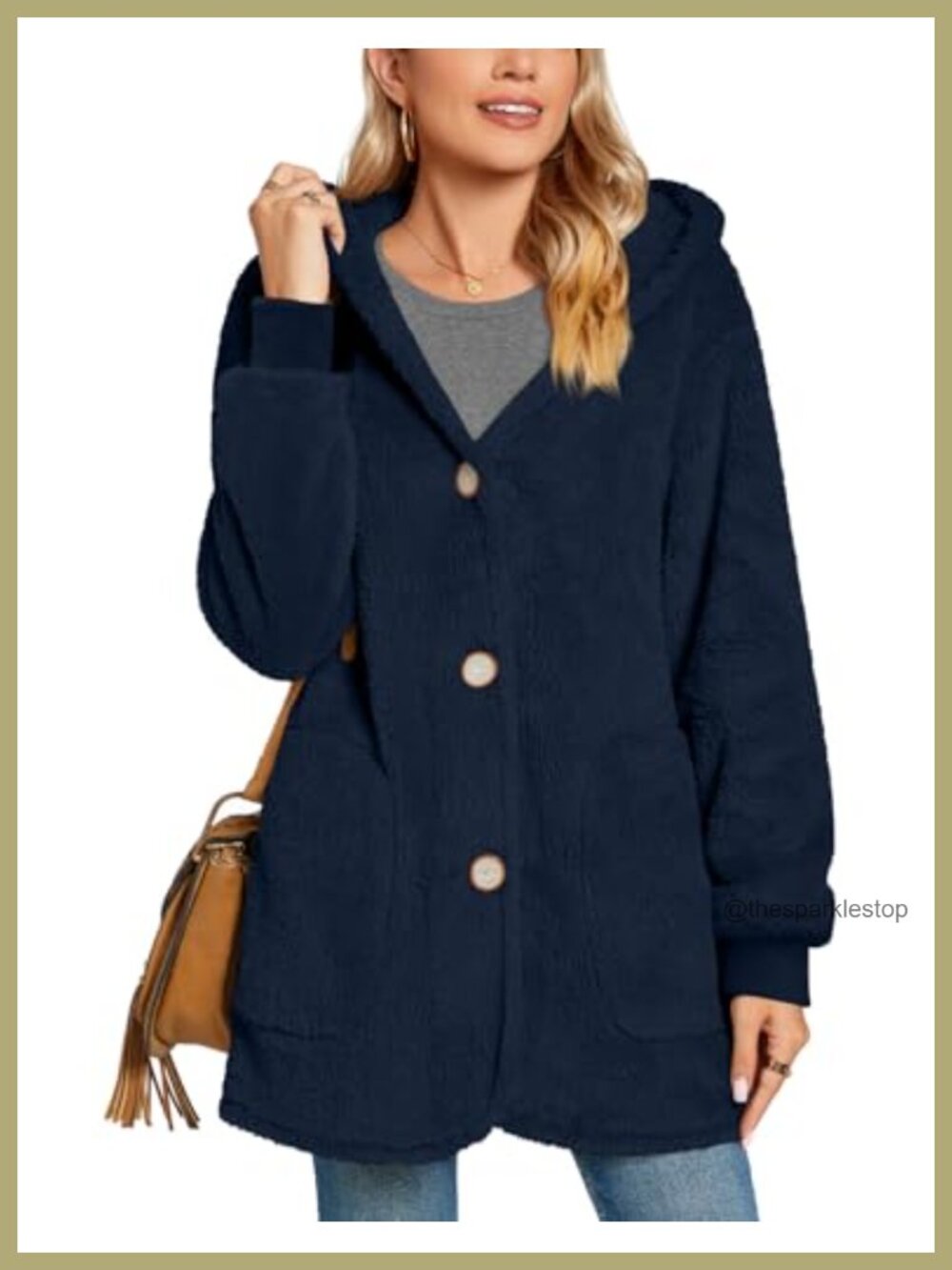 Fleece Hooded Cardigan Sweater Coat with Pockets Fuzzy Warm